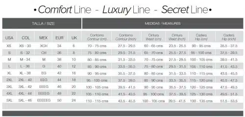 Ann Chery 4010 Body Slimmer and Butt Lifter 1 Ann Chery Lujo Comfort Line Size Chart